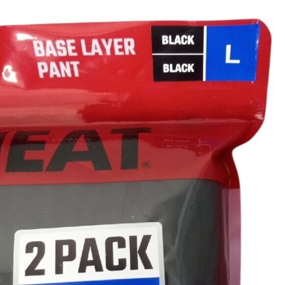 Mens Size L 2 Pack Base Layer Pants Black Quick Dry Heat Retention Anti-Odor NEW - Picture 4 of 11